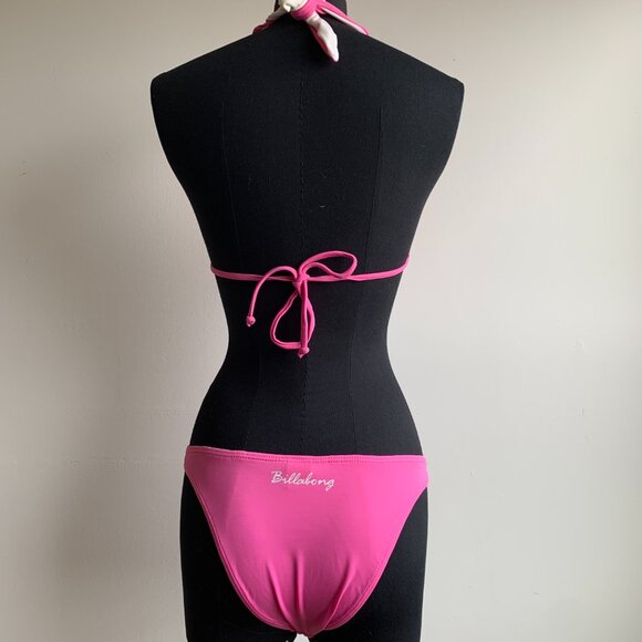 Billabong surf BLUE CRUSH era Vintage bikini pink reversible halter top set RARE - Picture 6 of 7